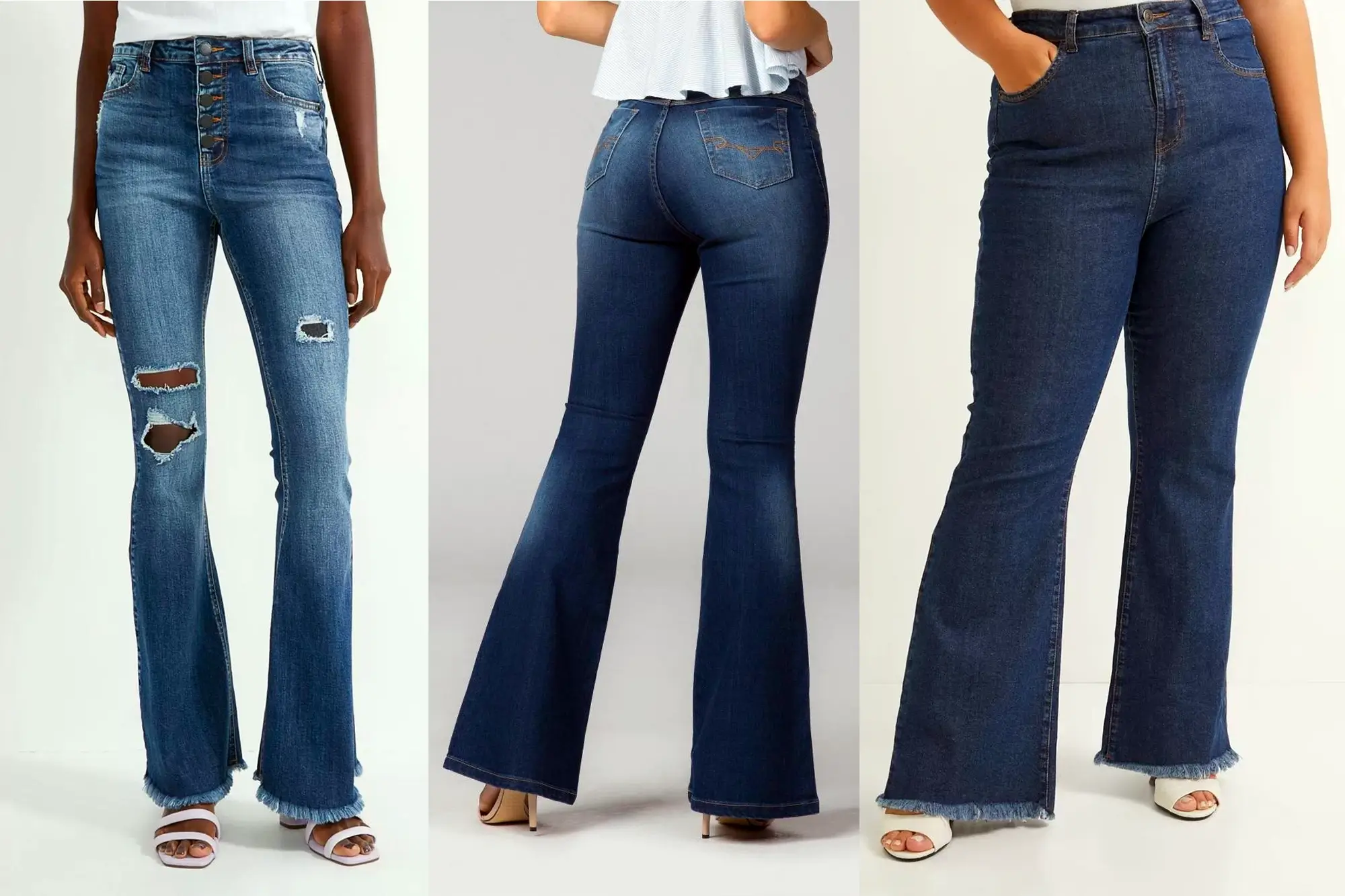 calça flare jeans